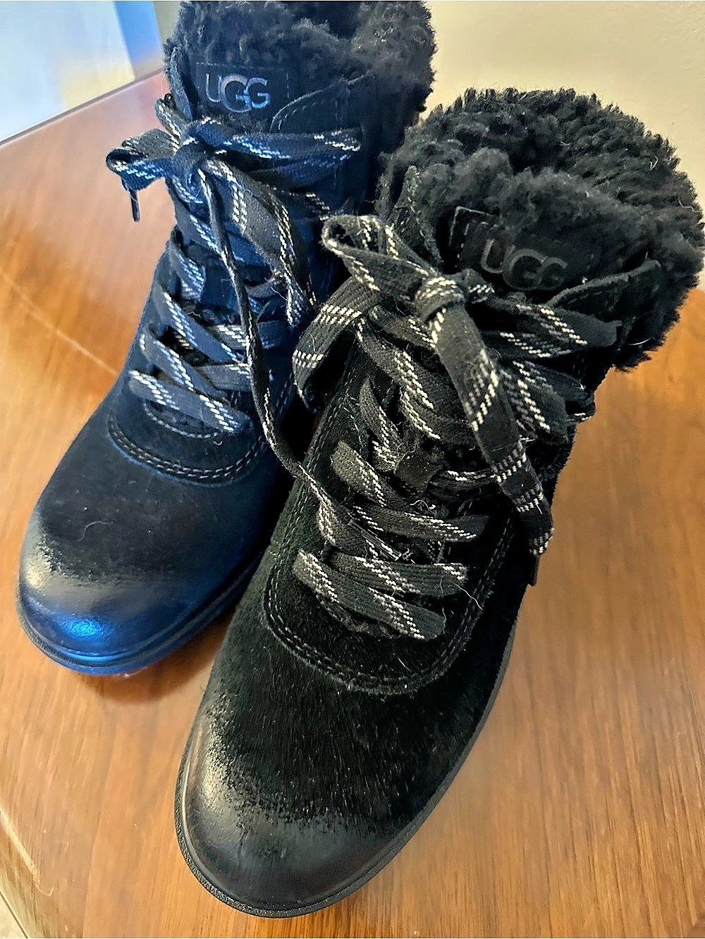 UGG Black Shearling-Lined Winter Boots